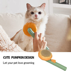 Pumpkin Grooming Brush — Self-Cleaning Slicker